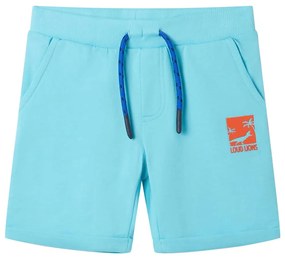 Calções de criança com cordão azul-água 92
