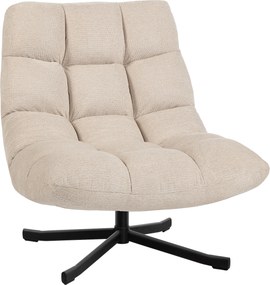 HOMCOM Poltrona Giratória Moderna Poltrona de Sala de Estar com Base de Cruz Estofada em Chenille Impermeável 75x95x90 cm Creme | Aosom Portugal