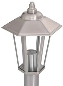 Candeeiros de chão para exterior 3 pcs 80 cm aço inox. prateado
