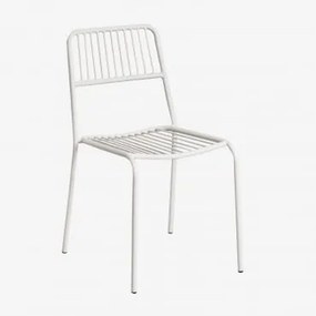 Pack De 4 Cadeiras De Jantar Empilháveis Em Aço Elton Branco Glacial - Sklum
