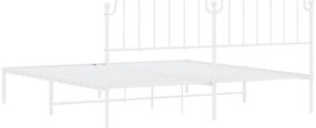 Estrutura de cama com cabeceira 193x203 cm metal branco