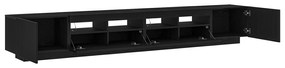 Estante de TV vidaXL com Luzes LED em Carvalho Preto 260x35x40 cm em M