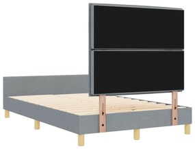 Cama vidaXL Cinza Claro 140x190 cm em Tecido