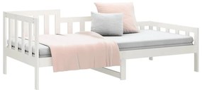 Sofá-cama sem colchão 90x190 cm madeira de pinho maciça branco