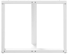 Pés para mesa de jantar em forma de T, 2 peças, branco, 100x35x(72-73)