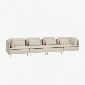 Sofá Modular De 4 Peças Oriol Tecido Creme Bege - Sklum