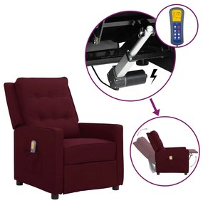 vidaXL Poltrona elevatória de massagens tecido roxo