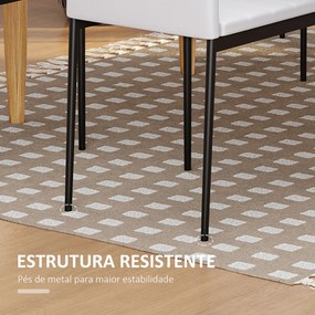 Cadeiras para Mesa de Jantar (NÃO INCLUIDA) Conjunto de 4 Cadeira de Cozinha Estofadas em Linho e Pés de Metal 41x50x97cm Branco