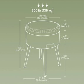 Banco com espaço de arrumação, banco toucador, pufe 44,4 cm de altura verde floresta