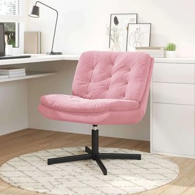 vidaXL Cadeira Relaxante Giratória Rosa 63 x 75 x 76 cm Veludo