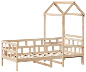 Sofá-cama com telhado 90x200 cm madeira de pinho maciça