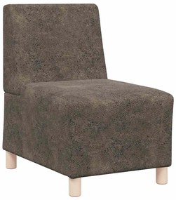 Cadeira Sofa 3 pcs Cinza Escuro 55 cm Couro camurça sintético