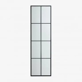 Espelho De Parede De Metal Com Efeito Janela (40x130 Cm) Rania Preto - Sklum