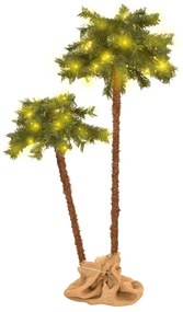 347638 vidaXL Palmeira artificial dupla com LEDs 125 cm&210 cm