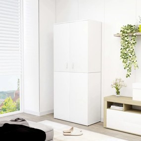 vidaXL Armário para sapatos 80x39x178 cm derivados de madeira branco