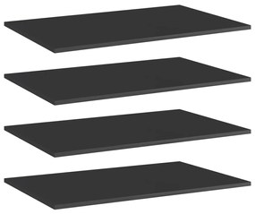 vidaXL Prateleiras estante 4pcs 80x50x1,5cm contrapl. preto brilhante