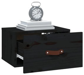 Mesa de cabeceira de parede 40x29,5x22 cm preto