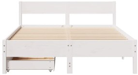 Cama sem colchão 120x200 cm madeira de pinho maciça branco