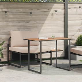 Conjunto de Jantar de Jardim com 2 Peças Cadeira Individual com Almofa