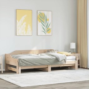 vidaXL Sofá-cama com gavetão 90x190 cm madeira de pinho maciça