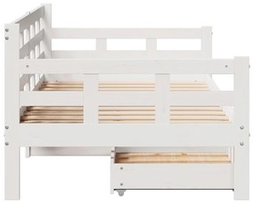 Sofá-cama c/ gavetas 90x200cm madeira de pinho maciça branco