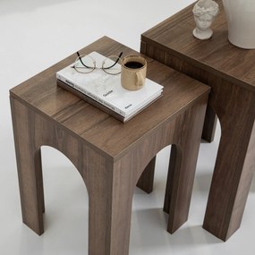 Conjunto de Mesas de Café Collesium – Nogueira – 35 cm x 50 cm e 35 cm