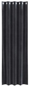 Cortinas Blackout vidaXL com Ilhós 2 pcs Cinza Escuro Veludo