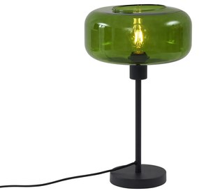 Candeeiro de Mesa Retro Preto com Vidro Verde - Bizle Retro