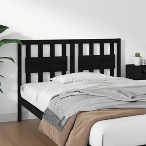 Cabeceira de cama 140,5x4x100 cm pinho maciço preto