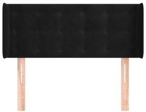 Cabeceira de cama c/ abas veludo 93x16x78/88 cm preto