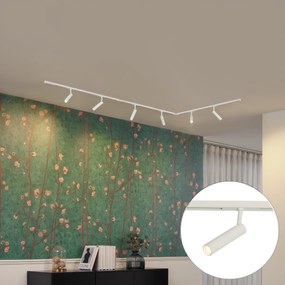 Sistema de iluminação de trilho moderno com 6 focos brancos monofásicos - Slimline Uzzy