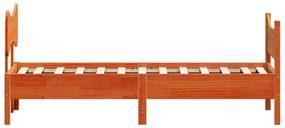 Cama sem colchão 100x200 cm pinho maciço castanho-mel
