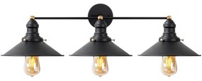 Candeeiro de Parede Conical – Preto – 75 x 27 x 20 cm