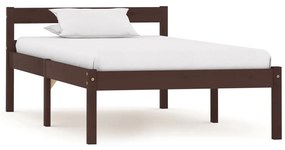 Estrutura de cama 90x200 cm pinho maciço castanho-escuro