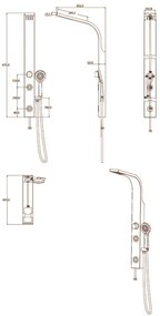 SCHÜTTE Coluna de duche SANSIBAR cor aço inoxidável