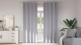 vidaXL Cortinas 2 pcs Cinza Metálico 225 x 140 cm Poliéster