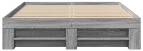 Estrutura de cama 120x200 cm derivados de madeira cinza sonoma