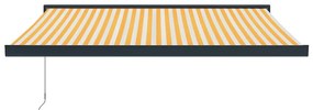 Toldo retrátil 3,5x2,5 m tecido e alumínio amarelo e branco