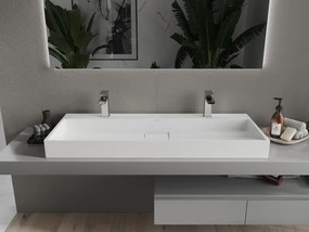 Mexen Ava lavatório de bancada em compósito 2/O 120 x 46 cm, branco - 23011202