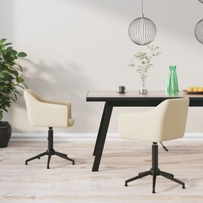 vidaXL Cadeiras de jantar giratórias 2 pcs veludo cor creme