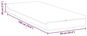Colchões Branco, Cinza 90 x 190 cm