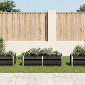 Canteiro elevado jardim aço galvanizado 160x40x45 cm antracite