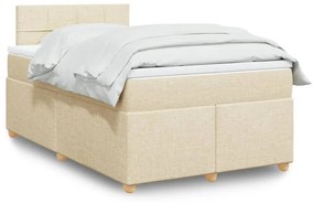 Cama boxspring com colchão 120x190 cm tecido cor creme