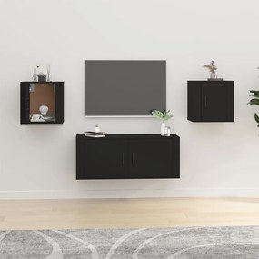 Móveis de TV de parede 2 pcs 40x34,5x40 cm preto