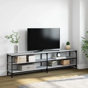 Móvel de TV 180x30x50cm derivados madeira/metal cinzento sonoma