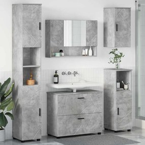 vidaXL Conjunto de Móveis para Banheiro 5 pcs Cinzento cimento
