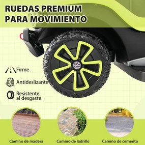 Andarilho bebés de Passeio 3 em 1 Volkswagen com 3 Posições Guiador Ajustável Toldo 96x40x93cm Verde