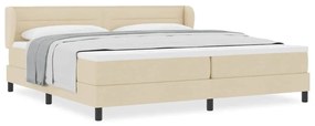 Cama Box Spring com Colchão Creme 200x200 cm Tecido