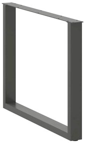 Pés para mesa de jantar em formato de U, 2 peças, antracite, 100x(72-7