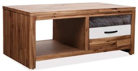 Mesa de centro em madeira de acácia maciça 90x50x37,5 cm